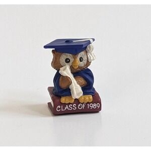 Vintage Hallmark Owl Graduation Figurine Class of 1989 Miniature Graduate Figure